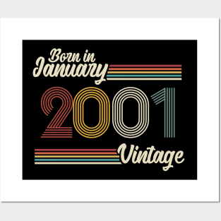 Vintage Born in January 2021 Posters and Art